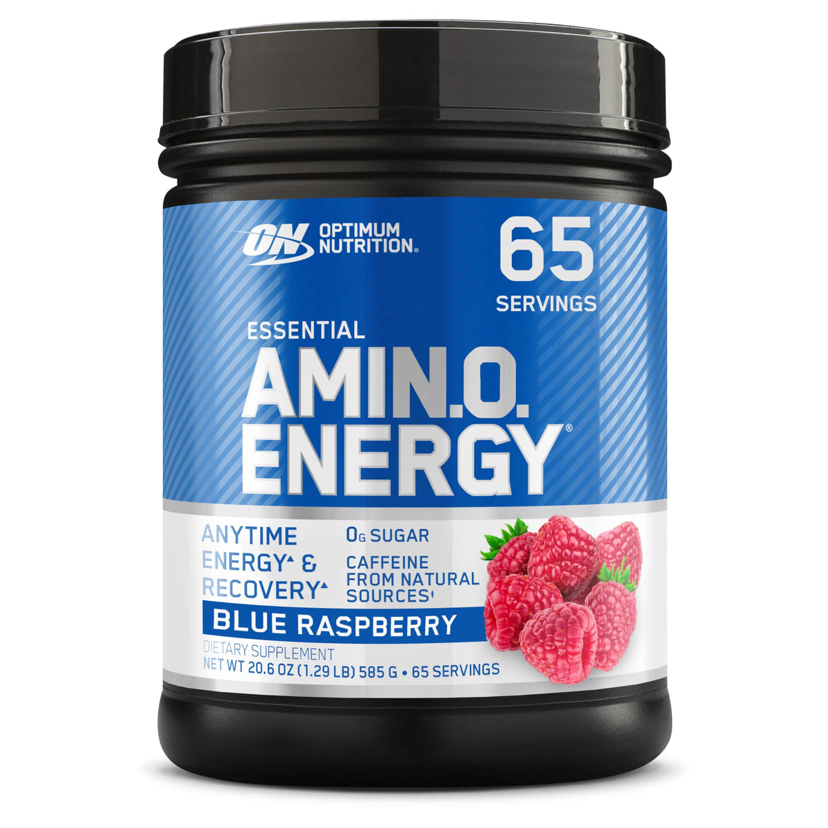 Optimum Nutrition frente del envase mostrando etiqueta y sabor