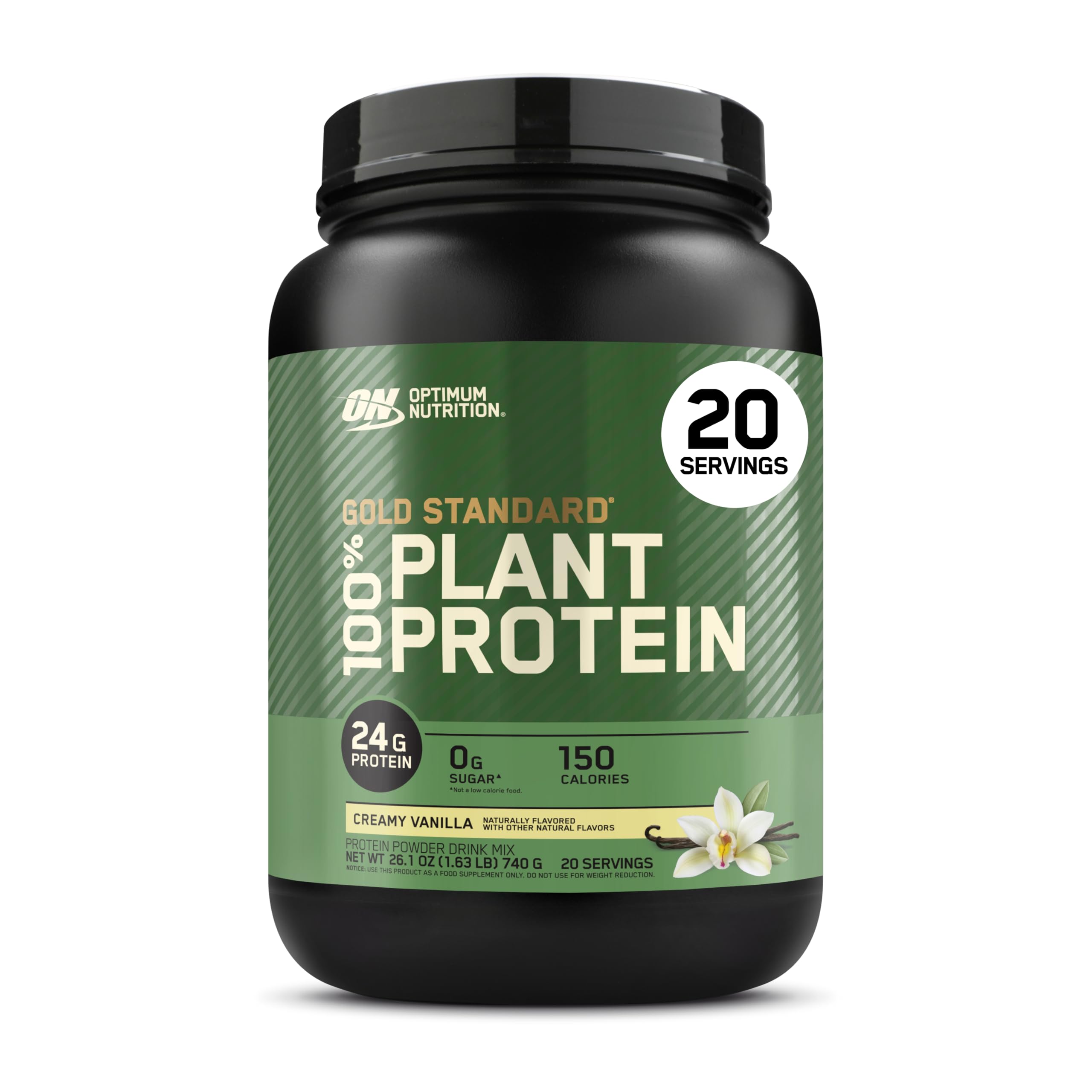 Optimum Nutrition envase frontal mostrando marca y sabor, confianza inmediata