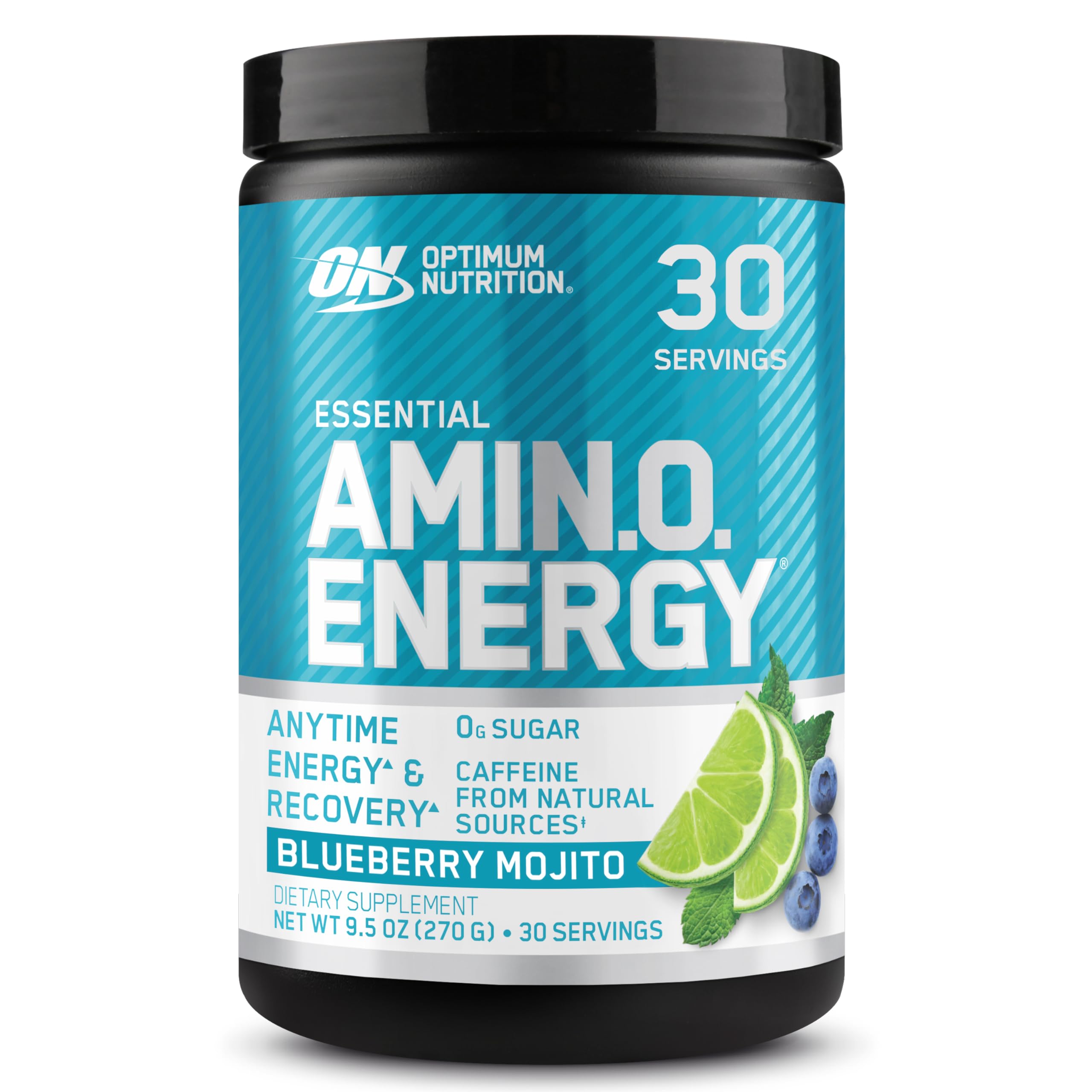 Optimum Nutrition frente del envase mostrando sabor y beneficios