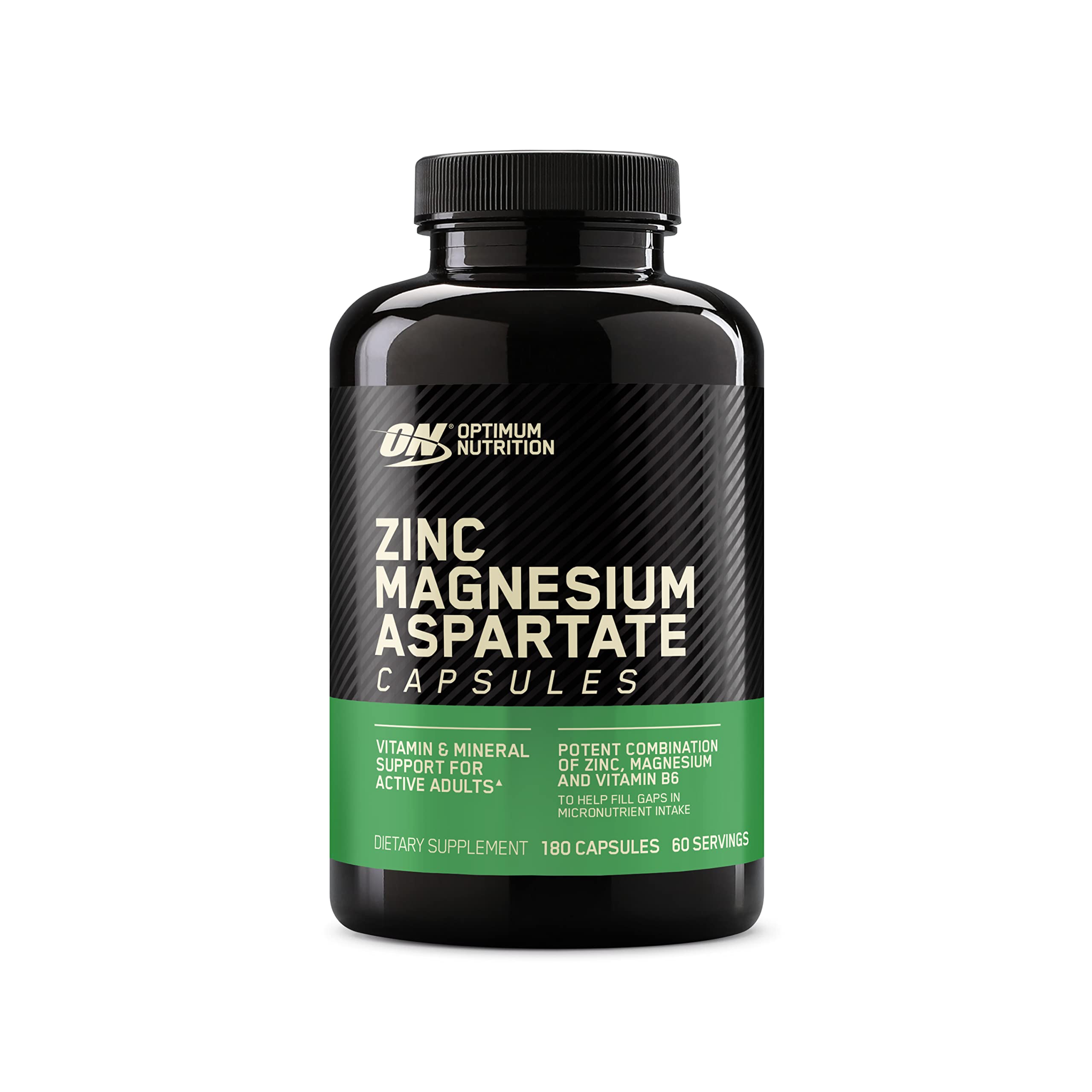 Optimum Nutrition envase frontal mostrando 180 tabletas y uso prolongado