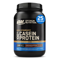 Optimum Nutrition envase frontal mostrando la marca y beneficio de proteína