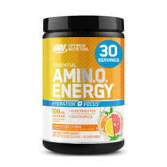 Optimum Nutrition envase frontal mostrando la marca y beneficios para energía