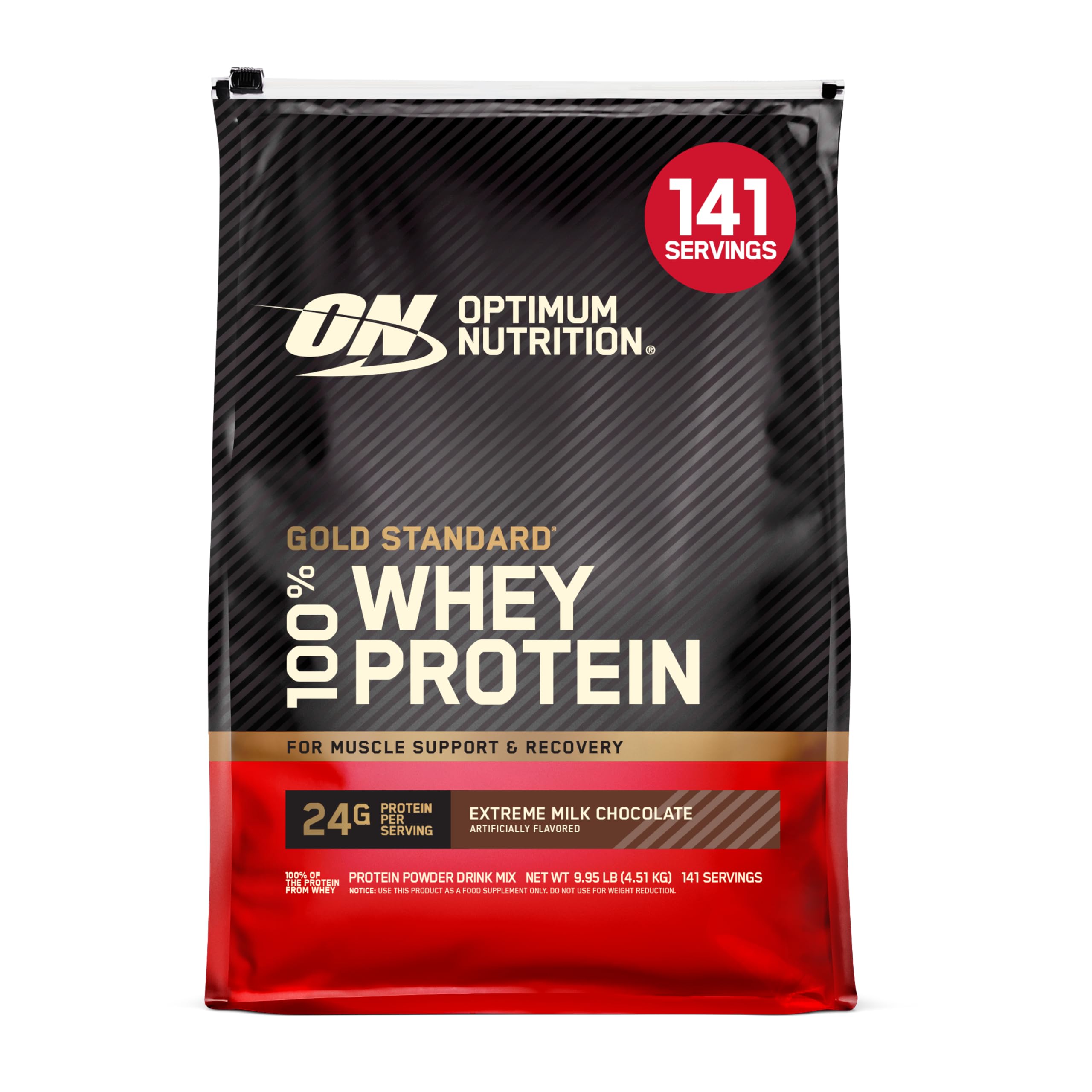 Optimum Nutrition envase frontal mostrando branding y sabor chocolate