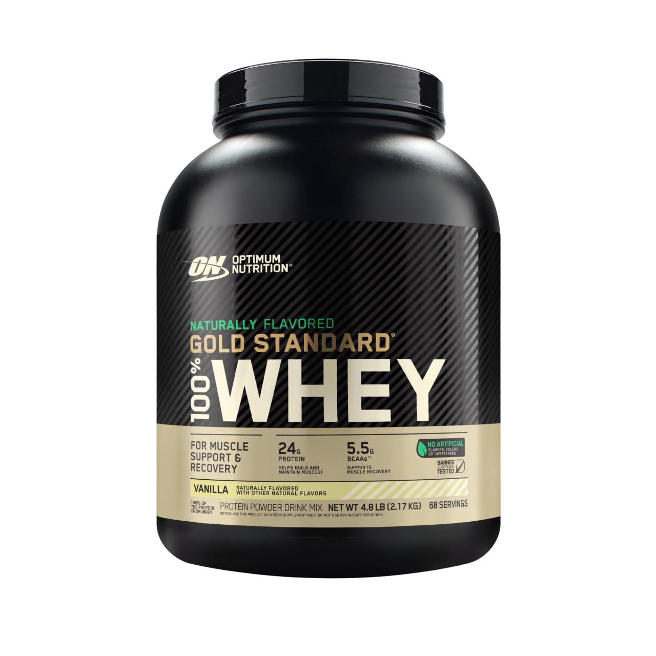 Optimum Nutrition envase frontal mostrando producto y beneficio ahorro