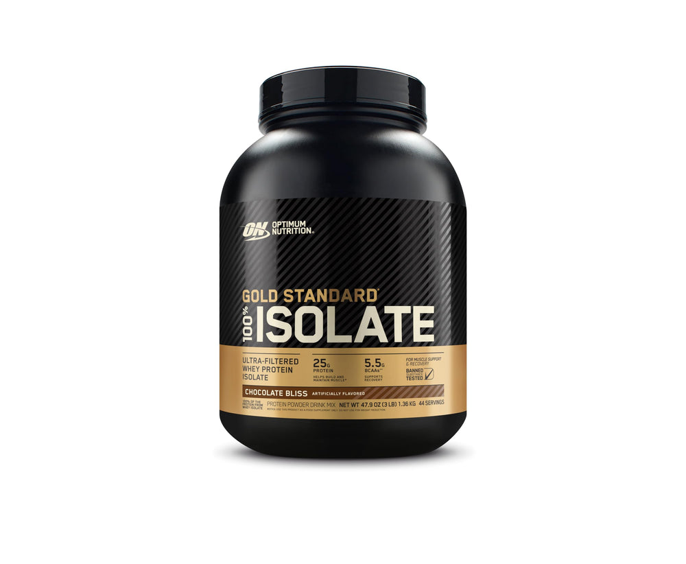 Optimum Nutrition envase frontal Chocolate Bliss mostrando diseño y tamaño