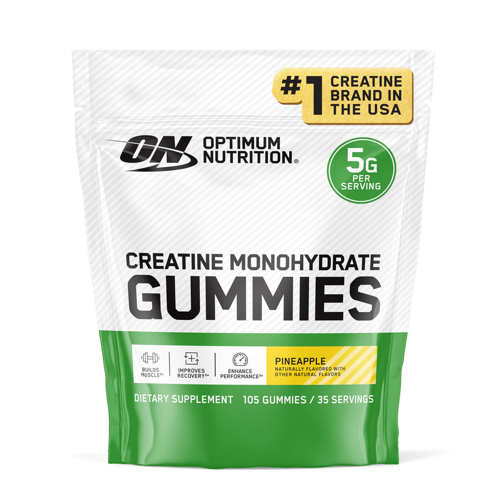 Optimum Nutrition frontal del envase mostrando cantidad y sabor para conveniencia