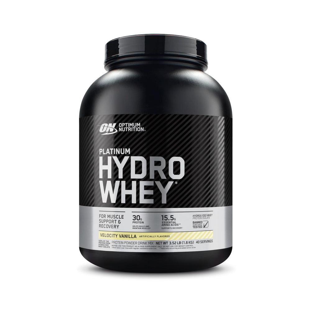 Optimum Nutrition envase frontal mostrando marca y beneficio de rápida absorción