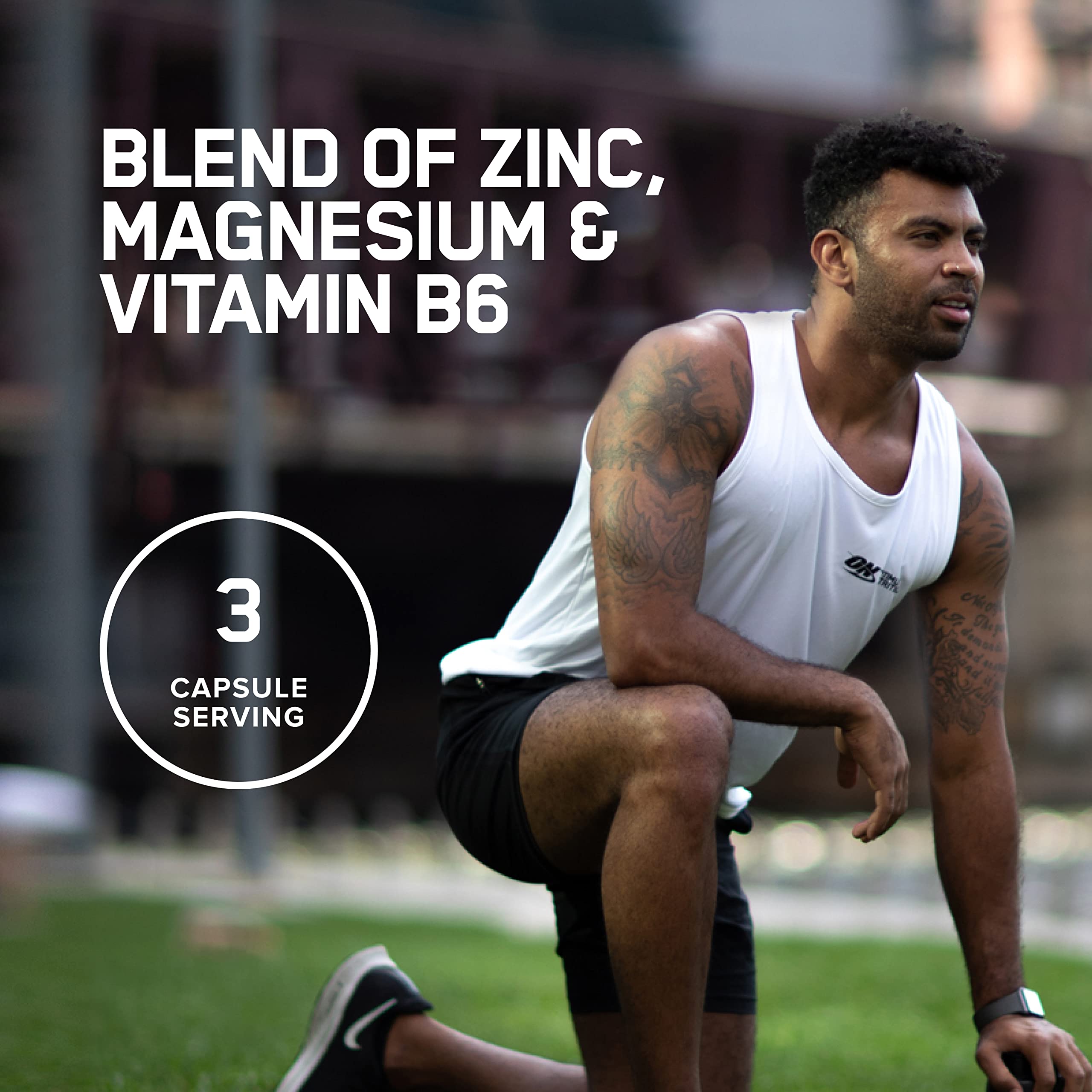 Optimum Nutrition etiqueta con ingredientes y beneficios visualizados