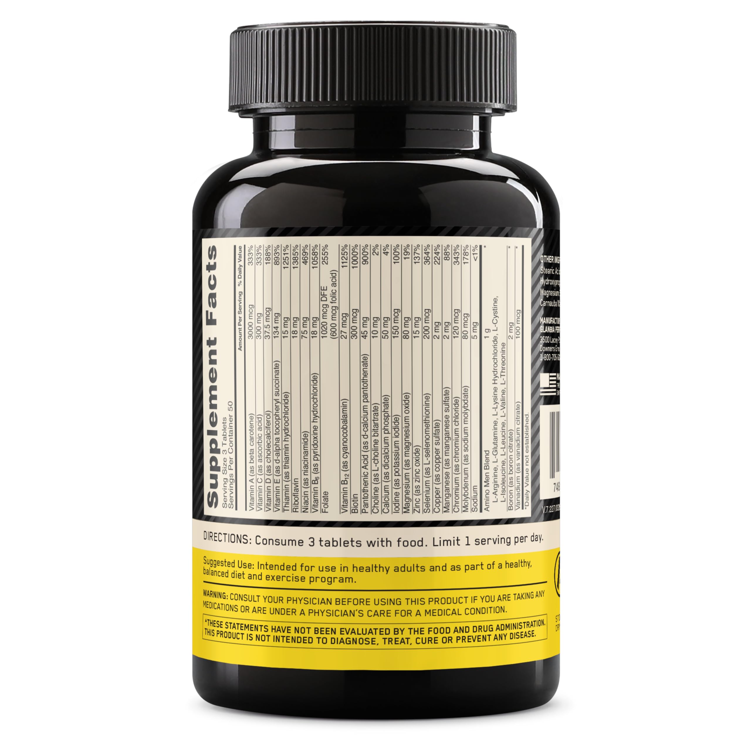 Optimum Nutrition Opti-Men frasco abierto con tabletas accesibles para uso diario