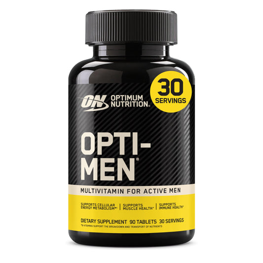 Optimum Nutrition frasco delantero que muestra el etiquetado y dosis recomendada