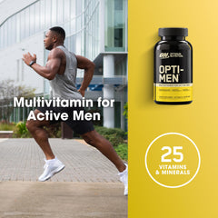 Optimum Nutrition Opti-Men comparación de tamaño de las tabletas con mano