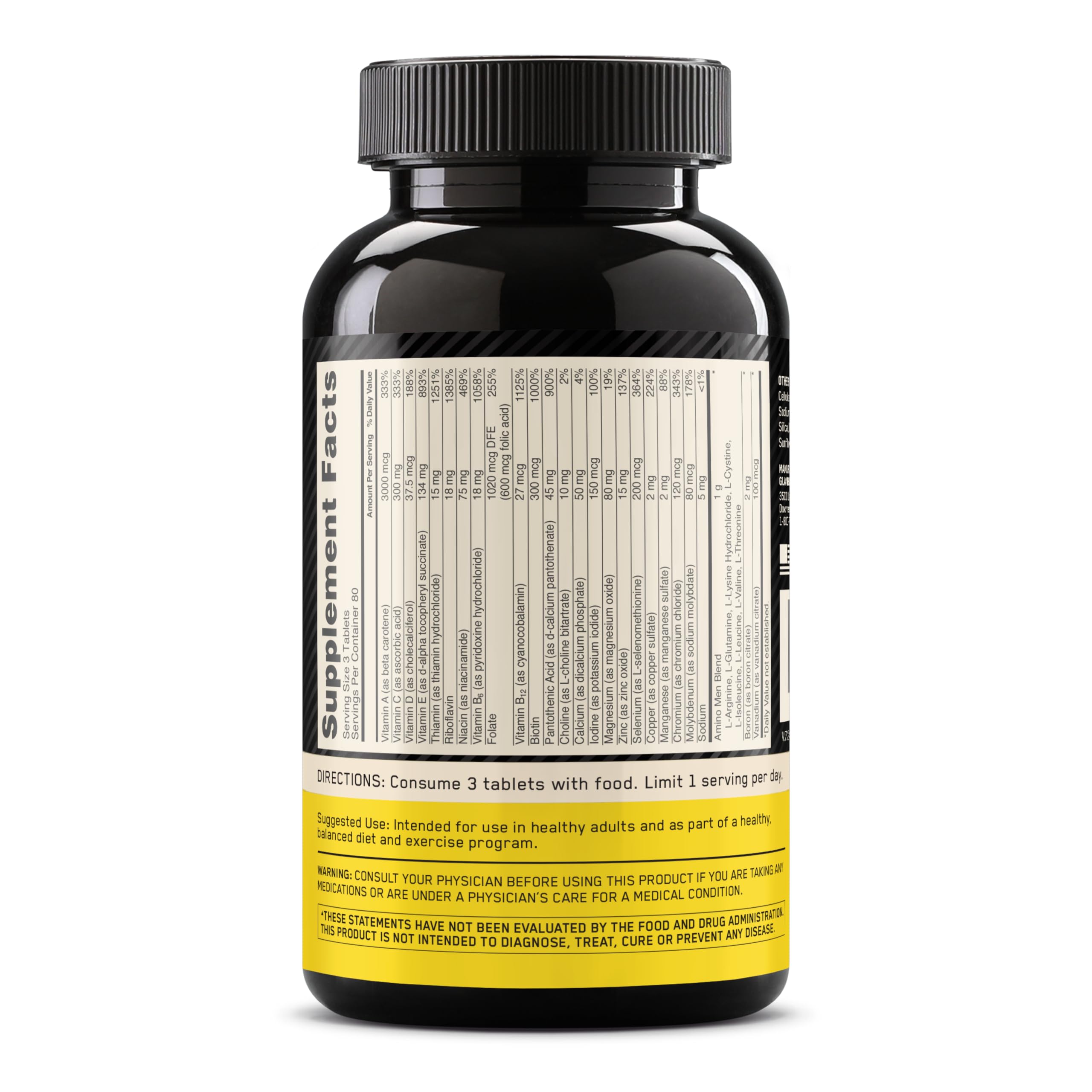 Optimum Nutrition Opti-Men persona tomando tabletas con comida para mejor absorción