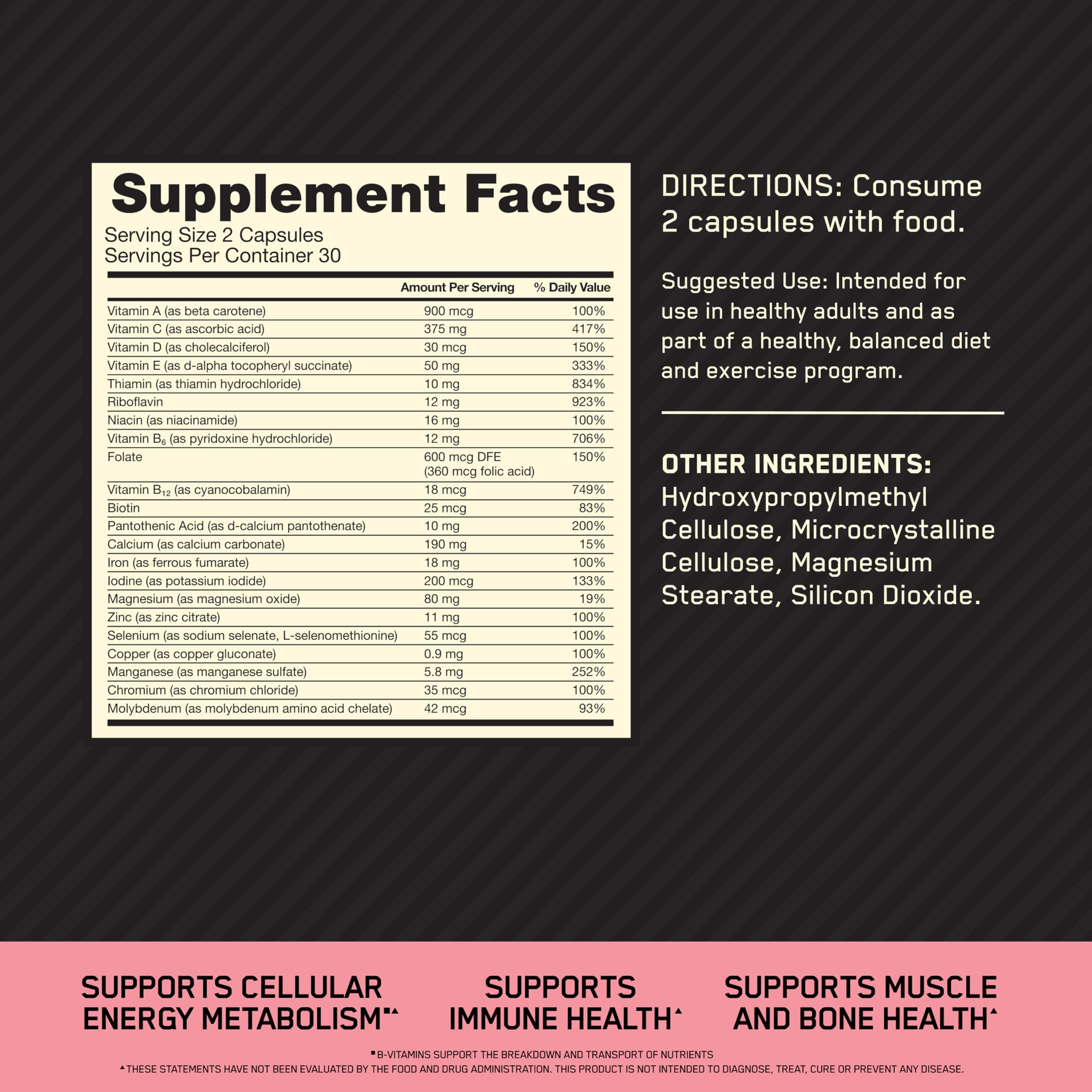 Optimum Nutrition primer plano de cápsulas Vcaps que resalta textura y pureza