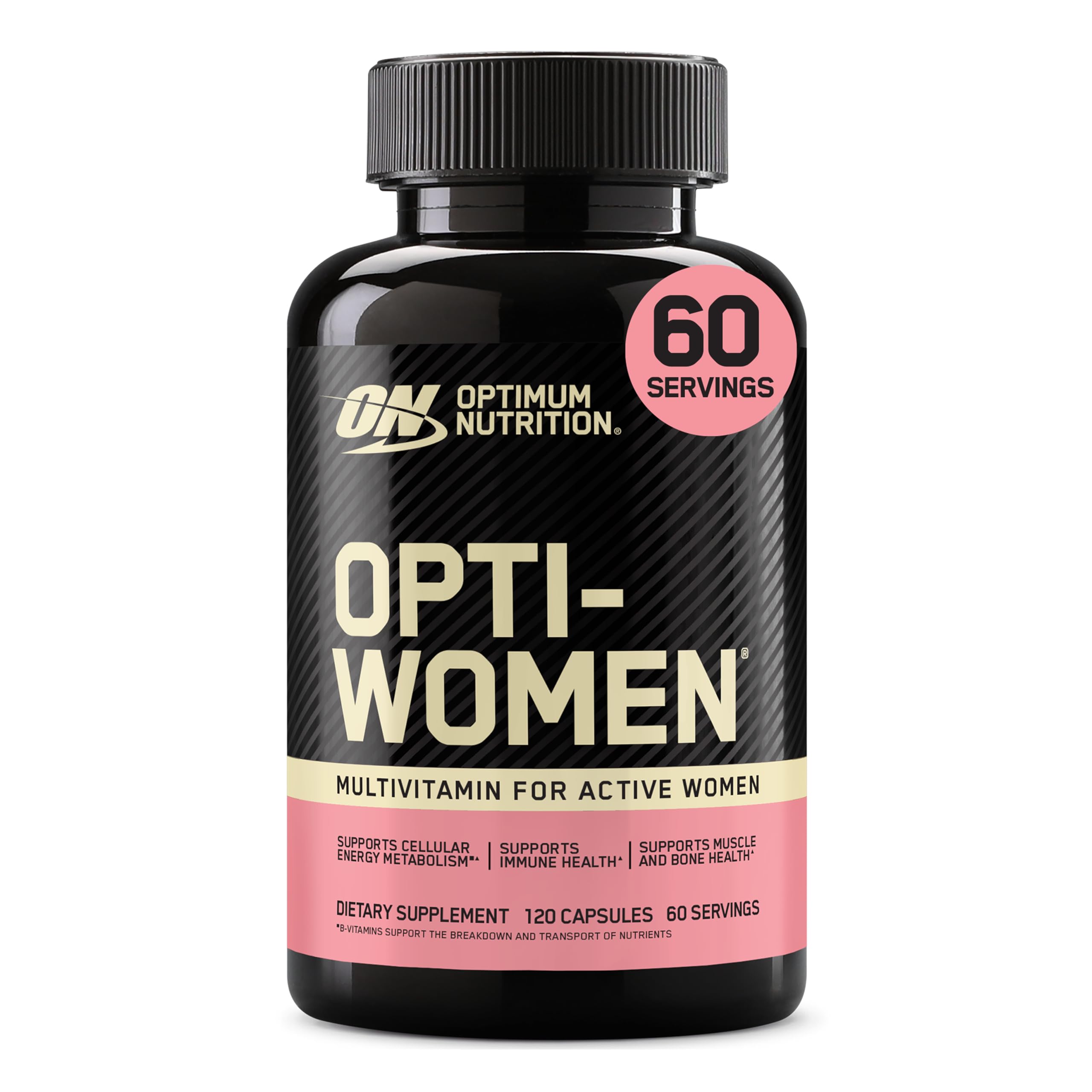 Optimum Nutrition envase frontal mostrando la marca y beneficio multivitamínico