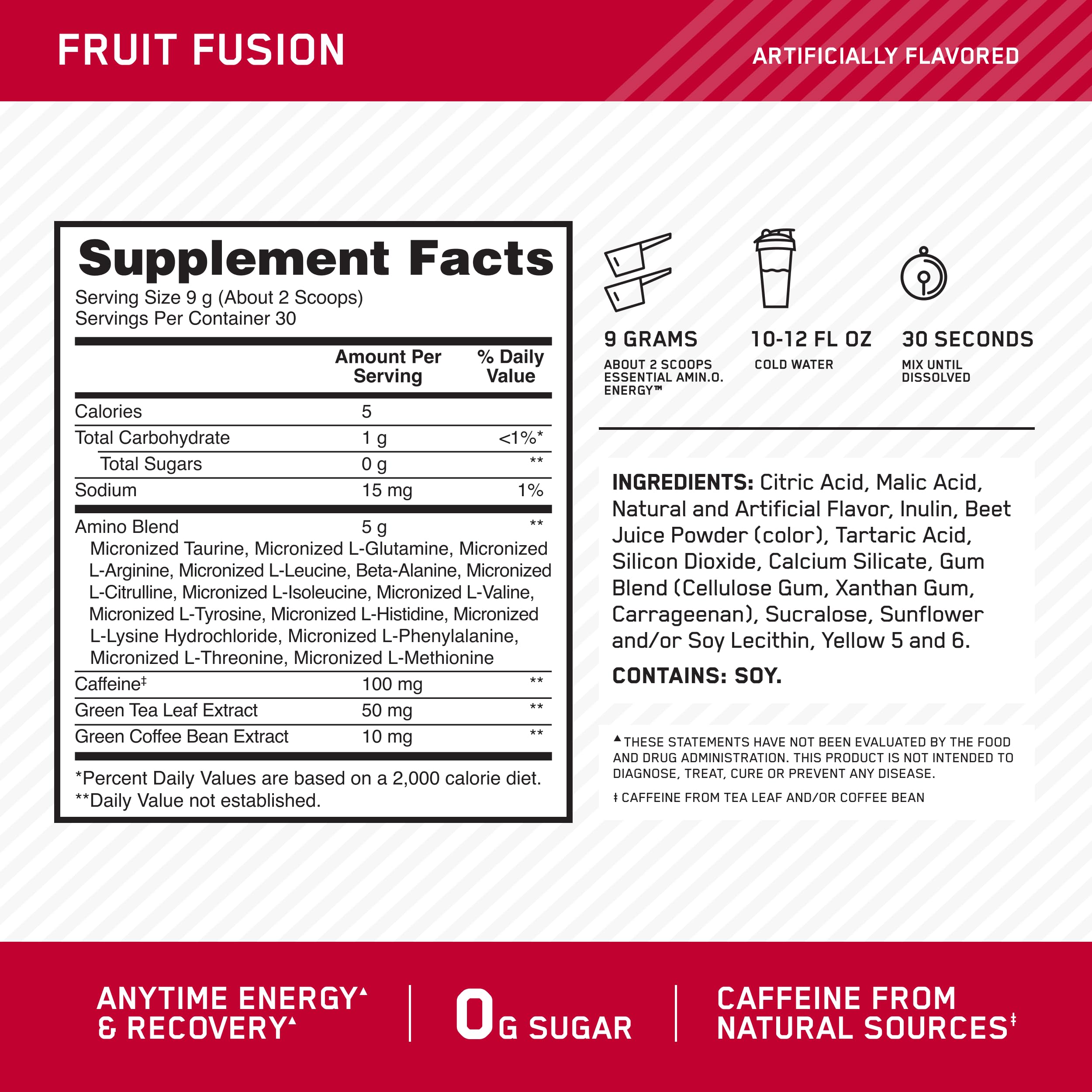 Optimum Nutrition textura del polvo que facilita mezcla y sabor