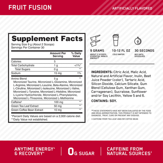 Optimum Nutrition textura del polvo que facilita mezcla y sabor