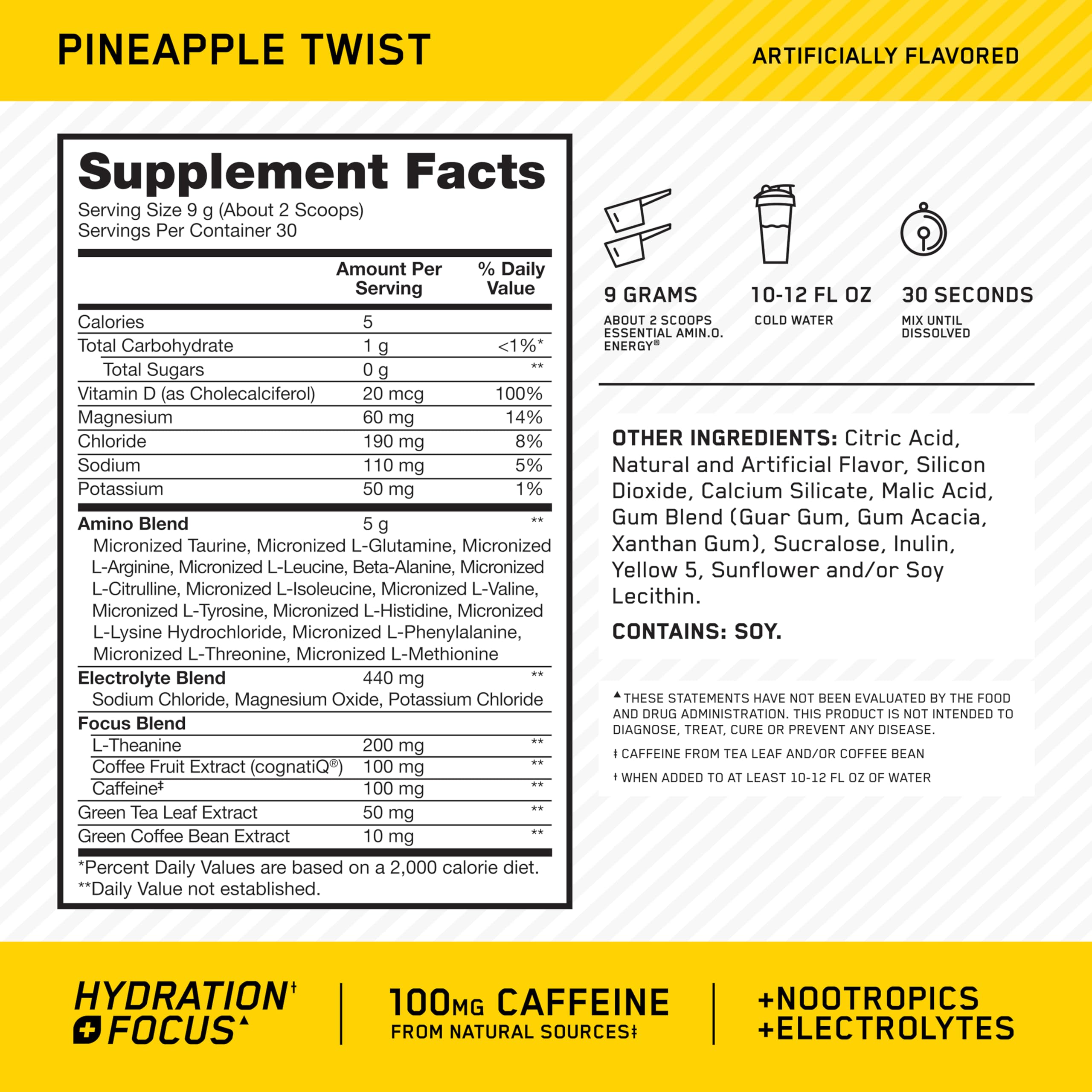 Optimum Nutrition textura del polvo en primer plano que facilita mezcla rápida