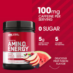 Optimum Nutrition close-up del polvo mostrando textura fina y mezcla homogénea
