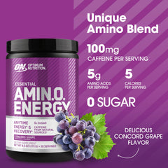Optimum Nutrition polvo morado textura fina, beneficio disolución rápida en agua