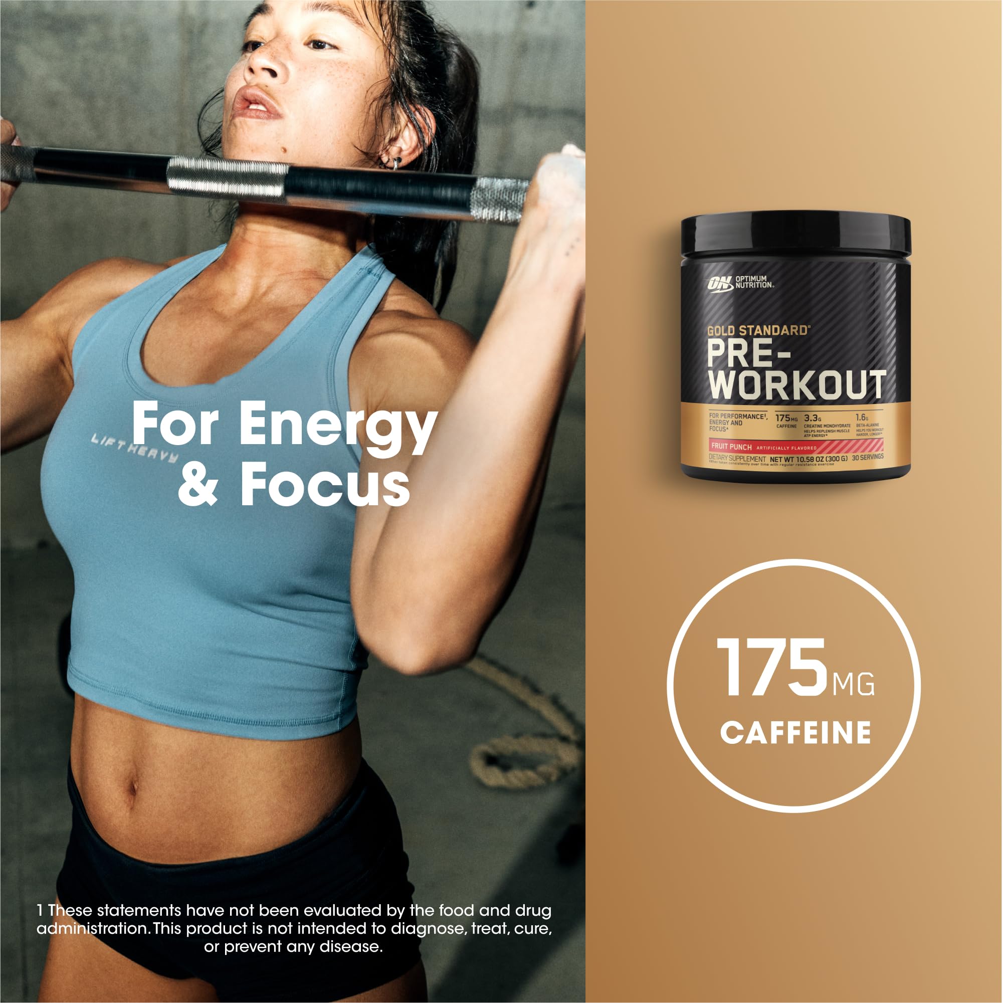 Optimum Nutrition polvo en cuchara que muestra textura fina y mezcla homogénea