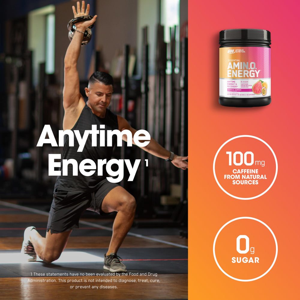 Optimum Nutrition polvo en cuchara mostrando textura fina y fácil disolución