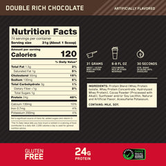 Optimum Nutrition polvo en cuchara mostrando textura fina y fácil disolución