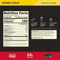 Polvo de Optimum Nutrition textura fina mostrando disolución rápida y mezcla suave