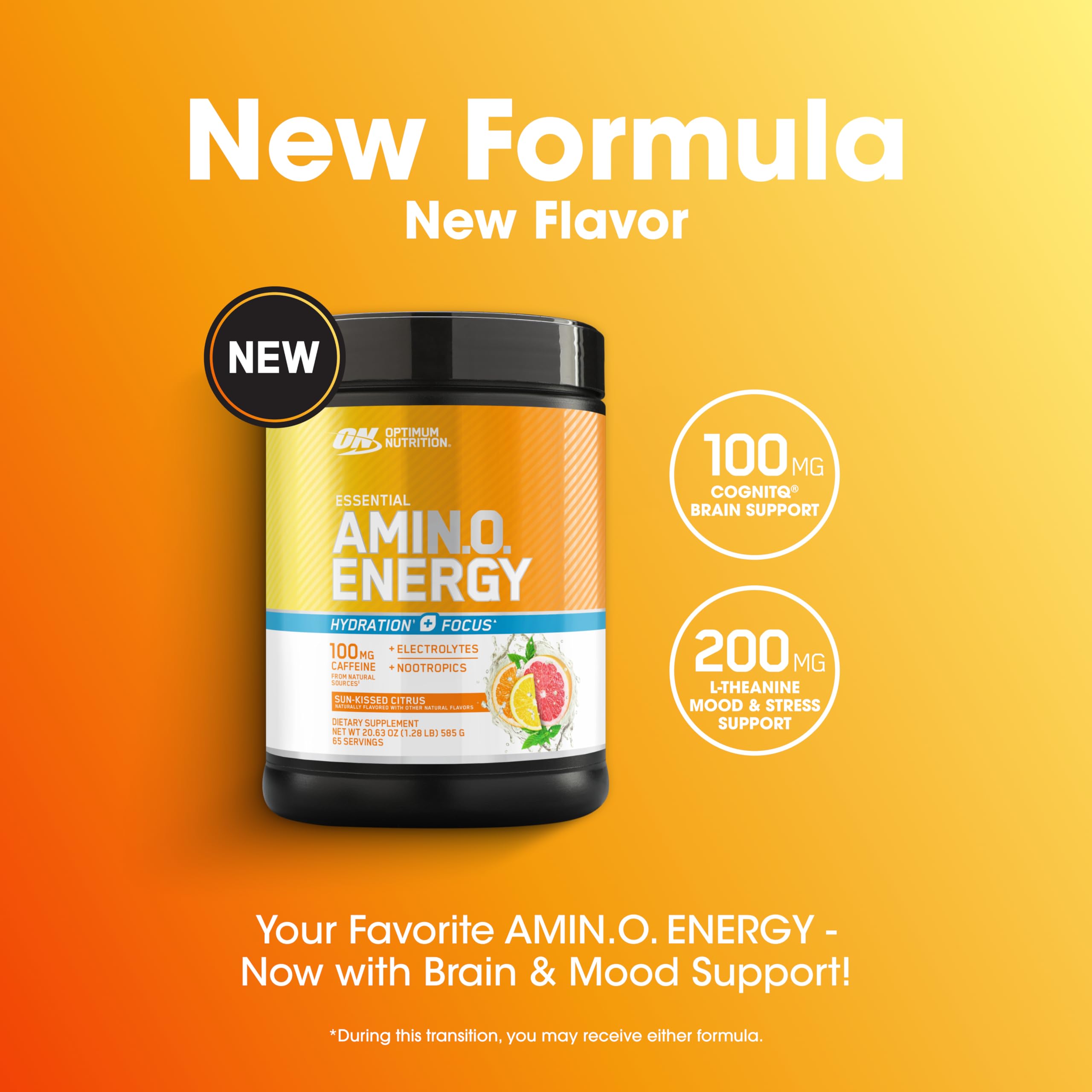 Cuchara con porción de Optimum Nutrition, 65 servicios por envase práctico