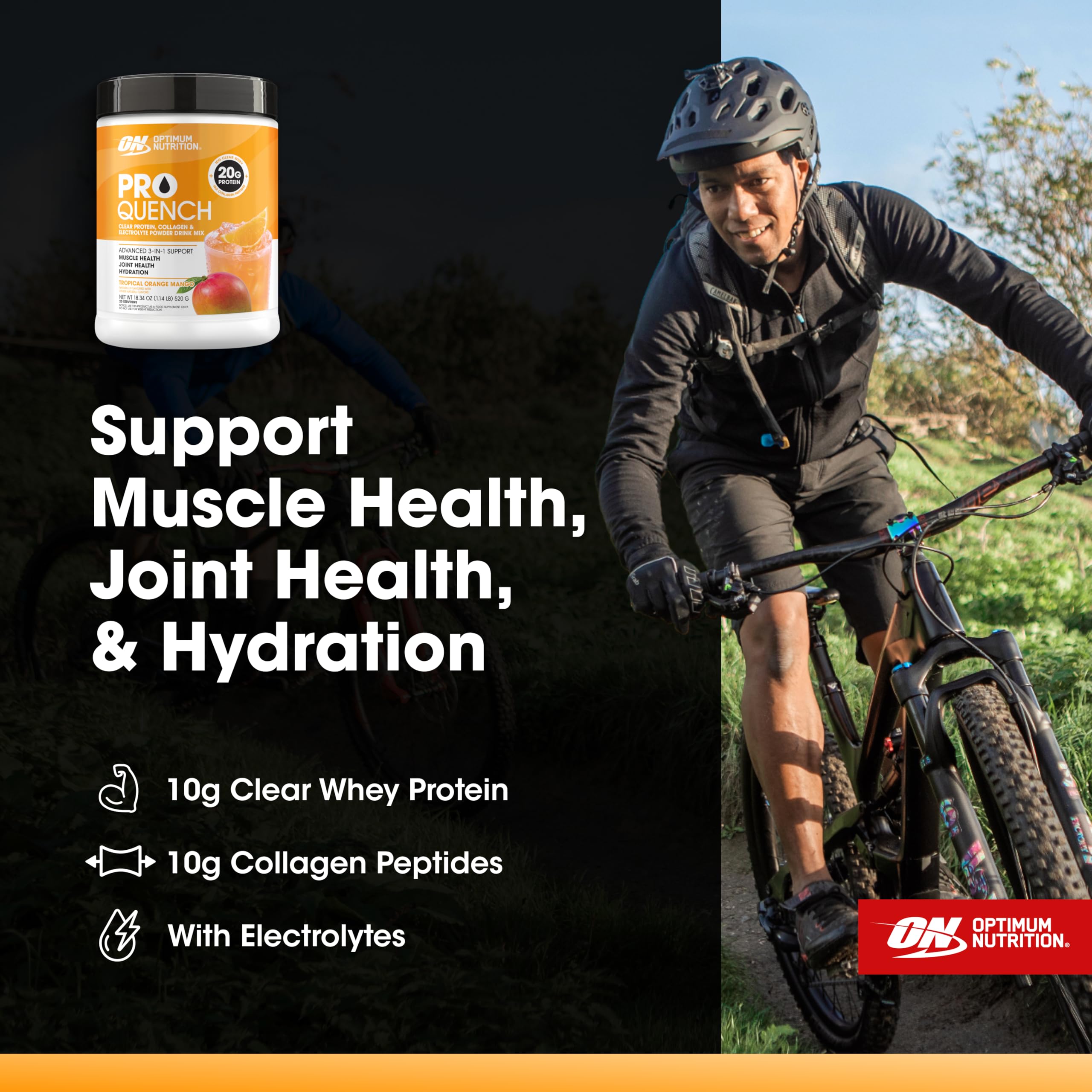 Optimum Nutrition botella deportiva con Pro Quench lista para entrenar