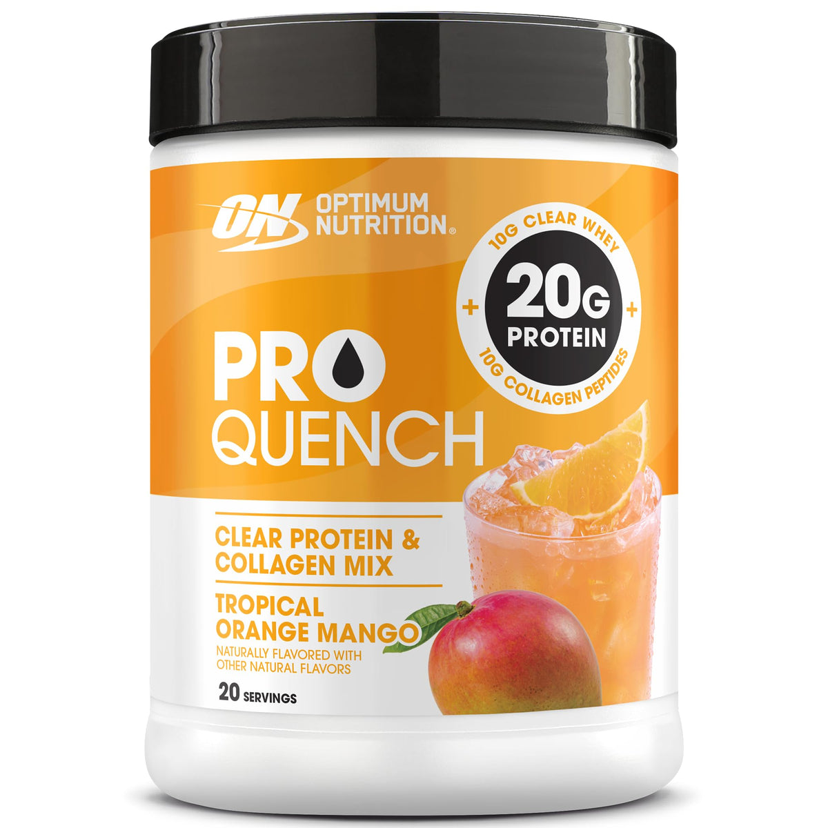Optimum Nutrition bote frontal mostrando el envase y beneficios
