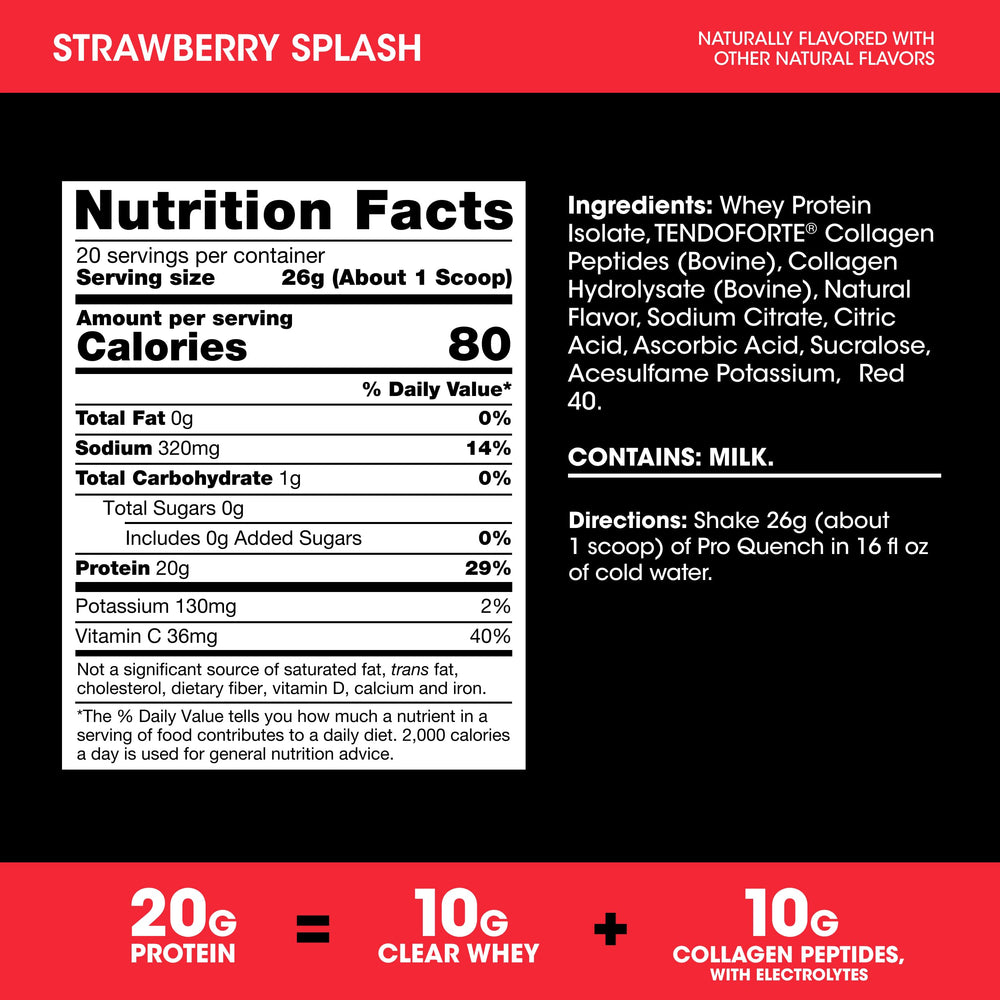 Optimum Nutrition vaso con Pro Quench preparado, hidratación rápida tras ejercicio