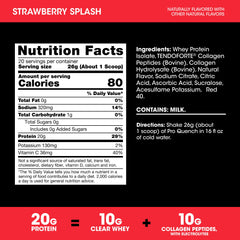 Optimum Nutrition vaso con Pro Quench preparado, hidratación rápida tras ejercicio