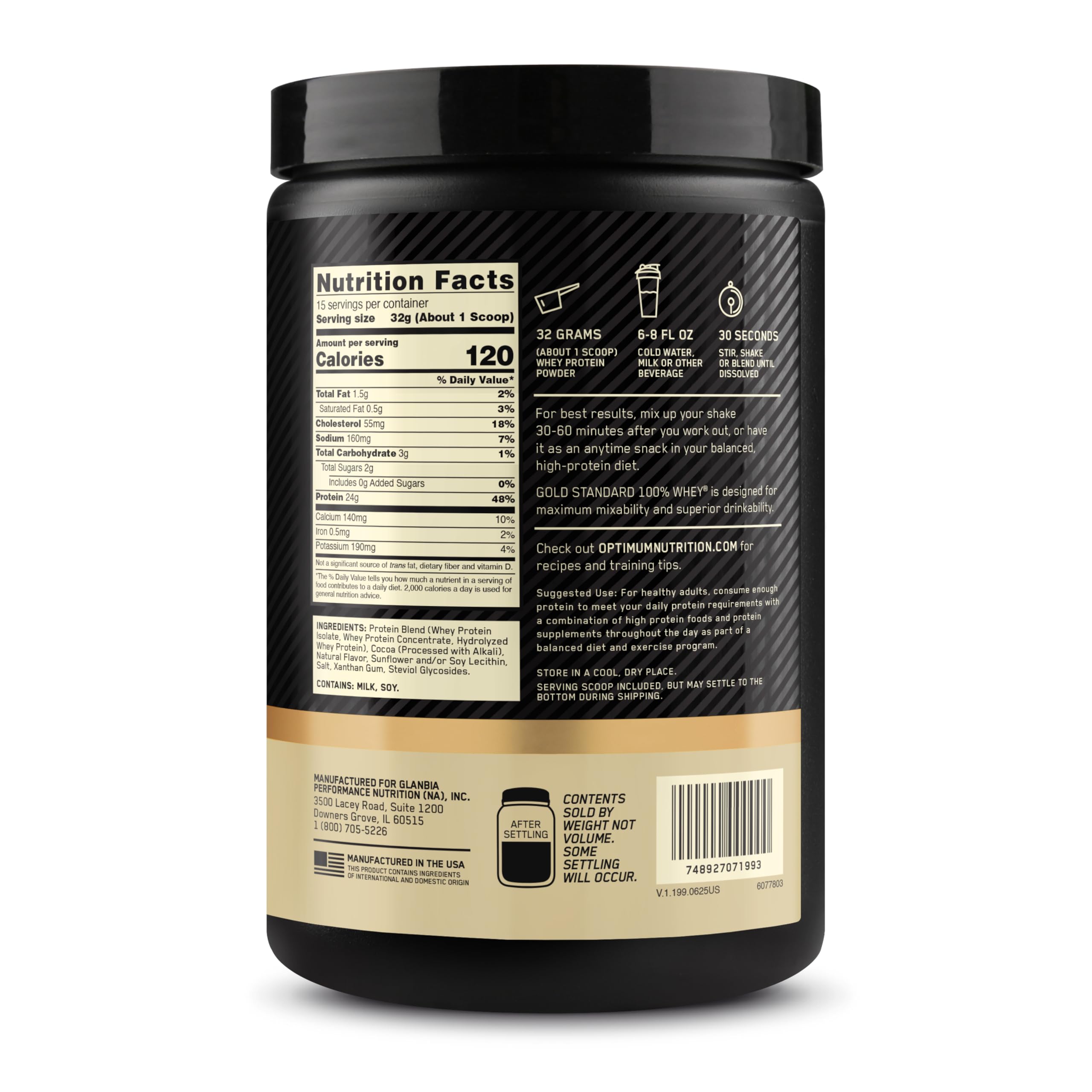 Optimum Nutrition bote en cocina, uso diario y combinación con alimentos