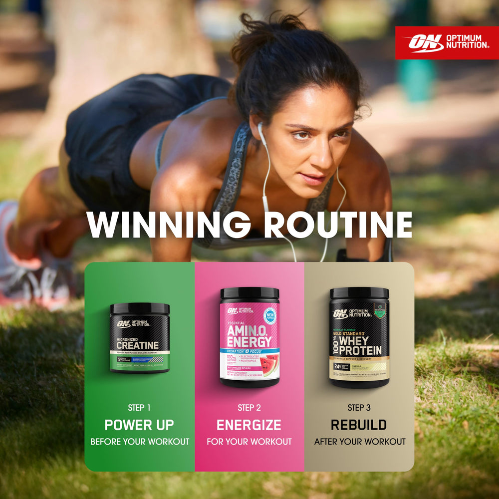 Deportista bebiendo Optimum Nutrition tras entrenamiento para recuperación rápida