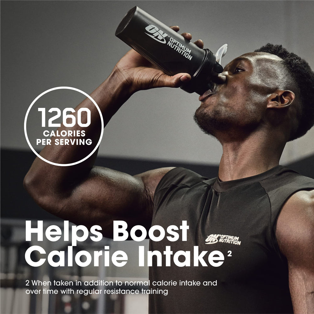 Optimum Nutrition licuadora con polvo y frutas para más calorías naturales