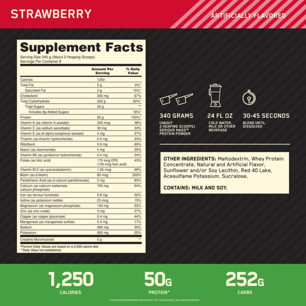 Optimum Nutrition frasco junto a una regla para comparar tamaño y peso