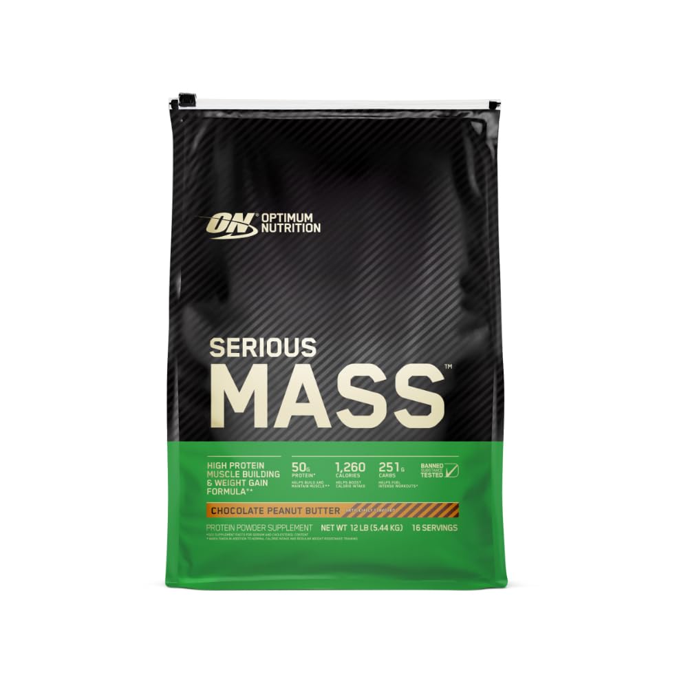 Optimum Nutrition frontal del envase mostrando la marca y beneficio calórico