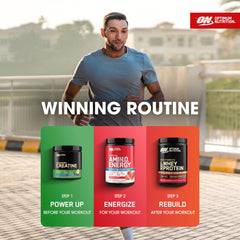 Optimum Nutrition caja abierta con 25 sobres Strawberry Burst almacenamiento fácil
