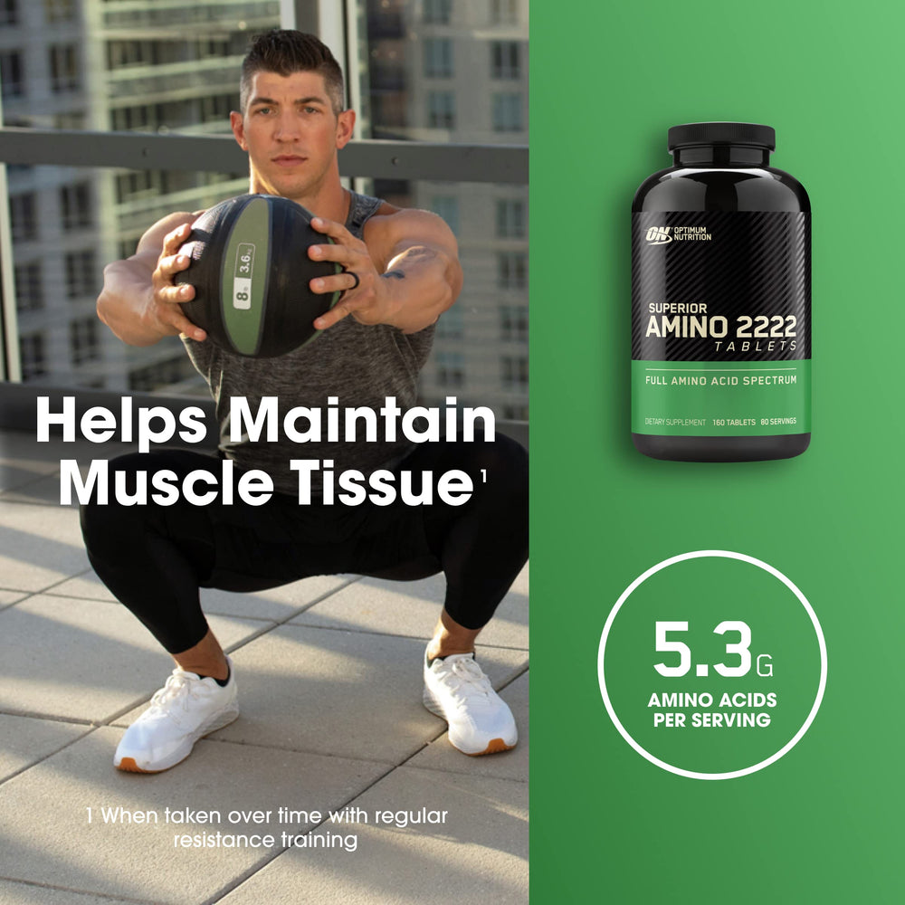 Optimum Nutrition varias tabletas agrupadas destacando composición y facilidad