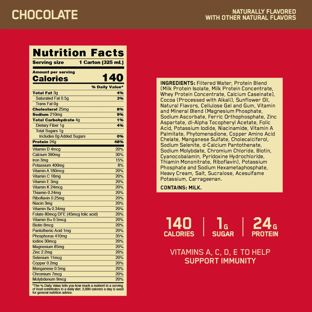 Optimum Nutrition textura del batido chocolate cremoso y apetecible