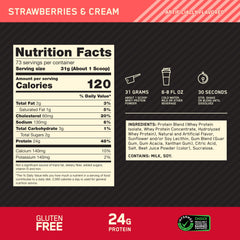 Optimum Nutrition polvo en cuchara mostrando textura fina y fácil mezcla