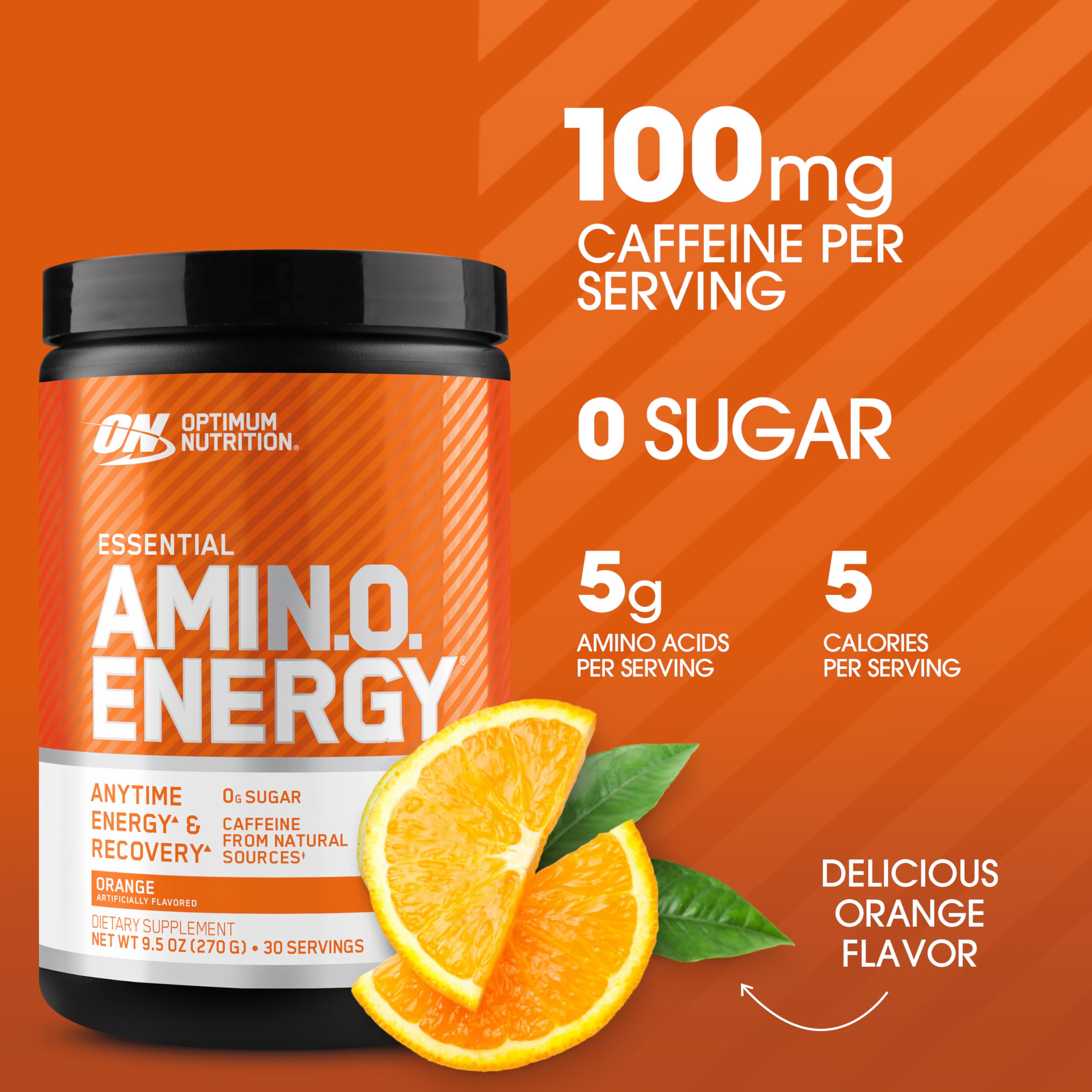 Optimum Nutrition polvo naranja textura fina para mezcla rápida