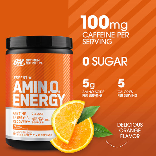 Optimum Nutrition polvo naranja textura fina para mezcla rápida