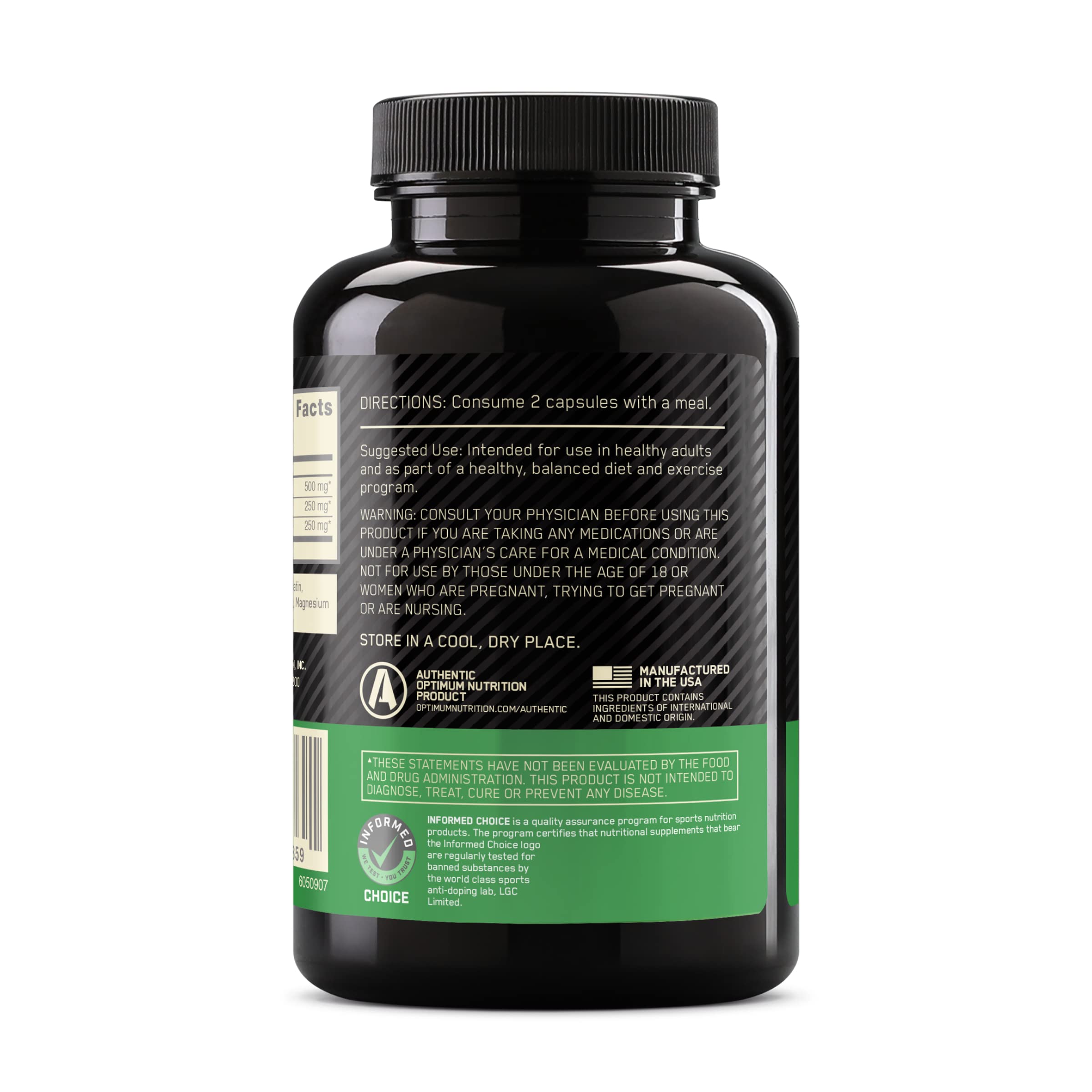 Optimum Nutrition cápsulas en uso antes del entrenamiento para conveniencia