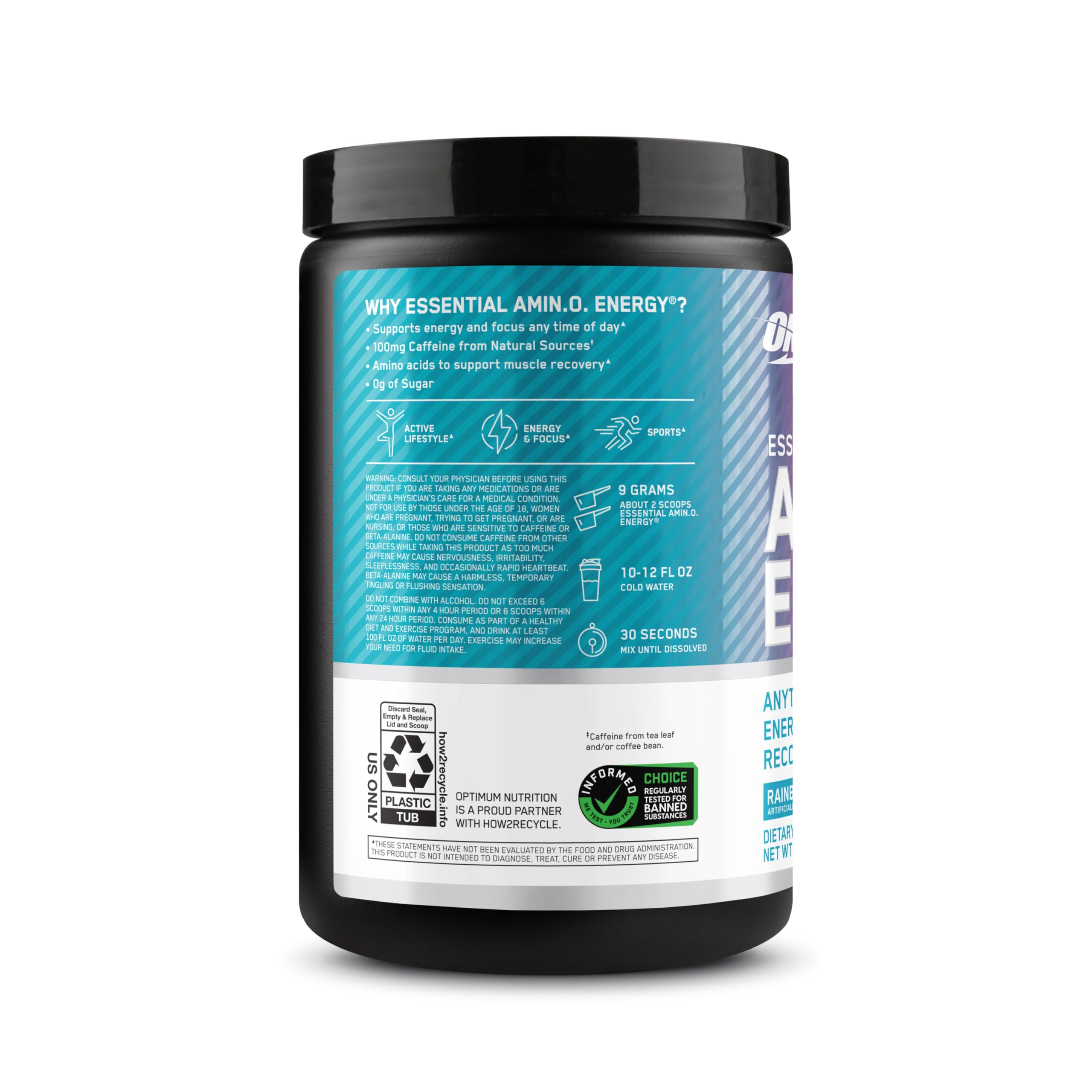 Optimum Nutrition producto en gimnasio antes de entrenar, enfoque y energía