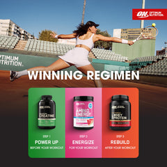 Optimum Nutrition cápsulas junto a botella de agua antes de entrenamiento