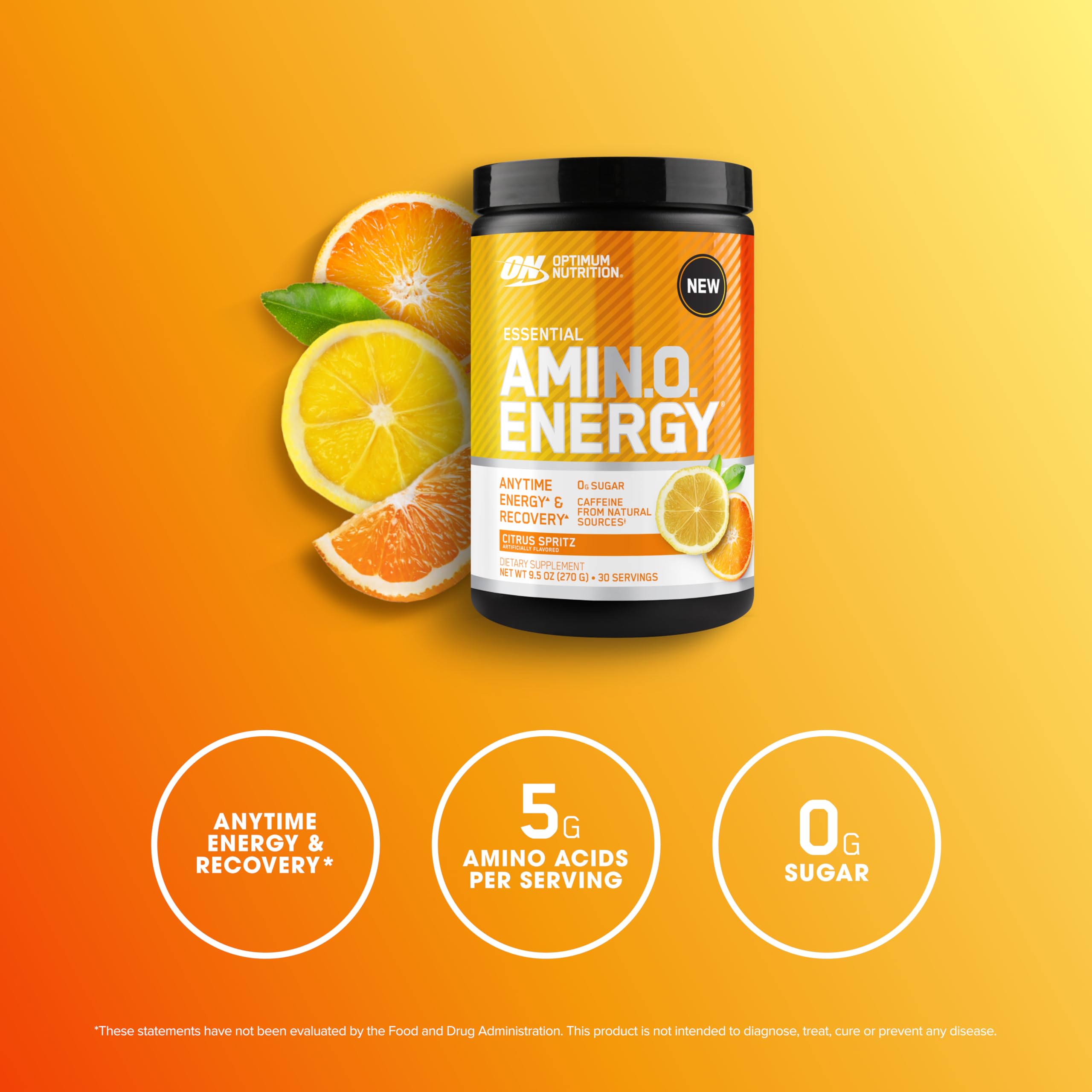 Optimum Nutrition vaso preparado con bebida cítrica refrescante y energizante