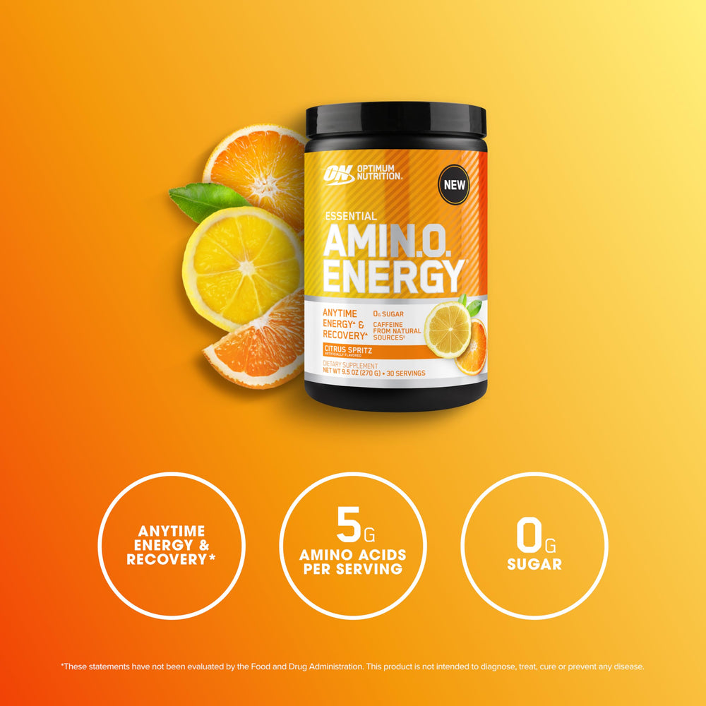 Optimum Nutrition vaso preparado con bebida cítrica refrescante y energizante
