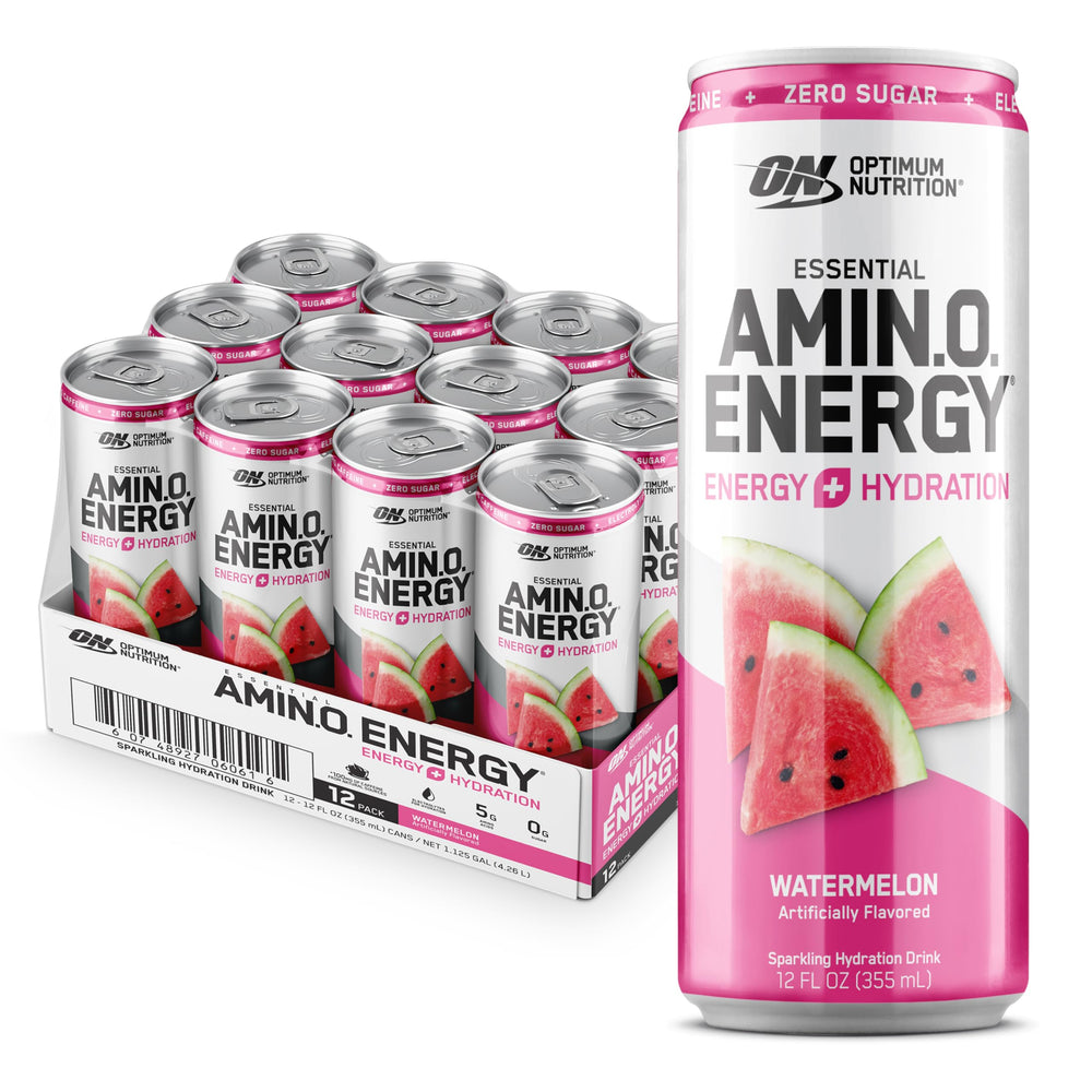 Optimum Nutrition lata frente mostrando sabor Watermelon y beneficio refrescante