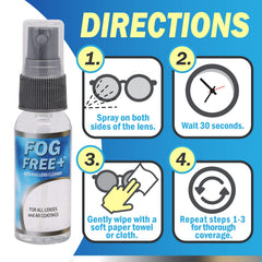 OptiSource Fog Free Plus junto a un bolso para demostrar tamaño de viaje
